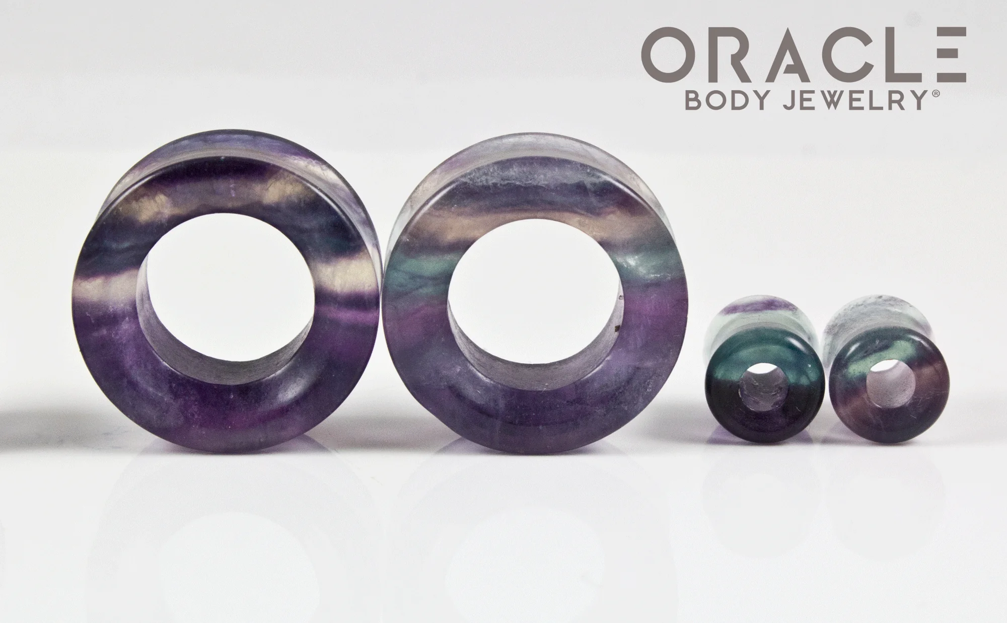 Rainbow Fluorite Eyelets / Tunnels - Image 3