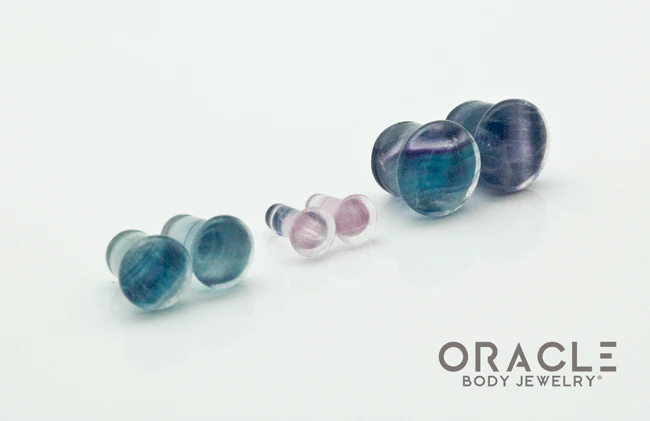Rainbow Fluorite Single Flare Plugs - Image 2