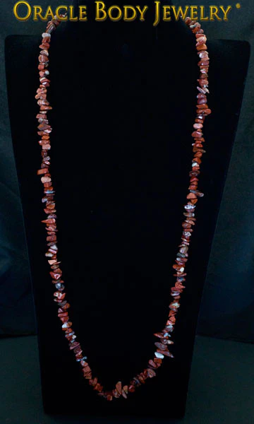 Red Brecciated Jasper Chip Necklace - Image 2