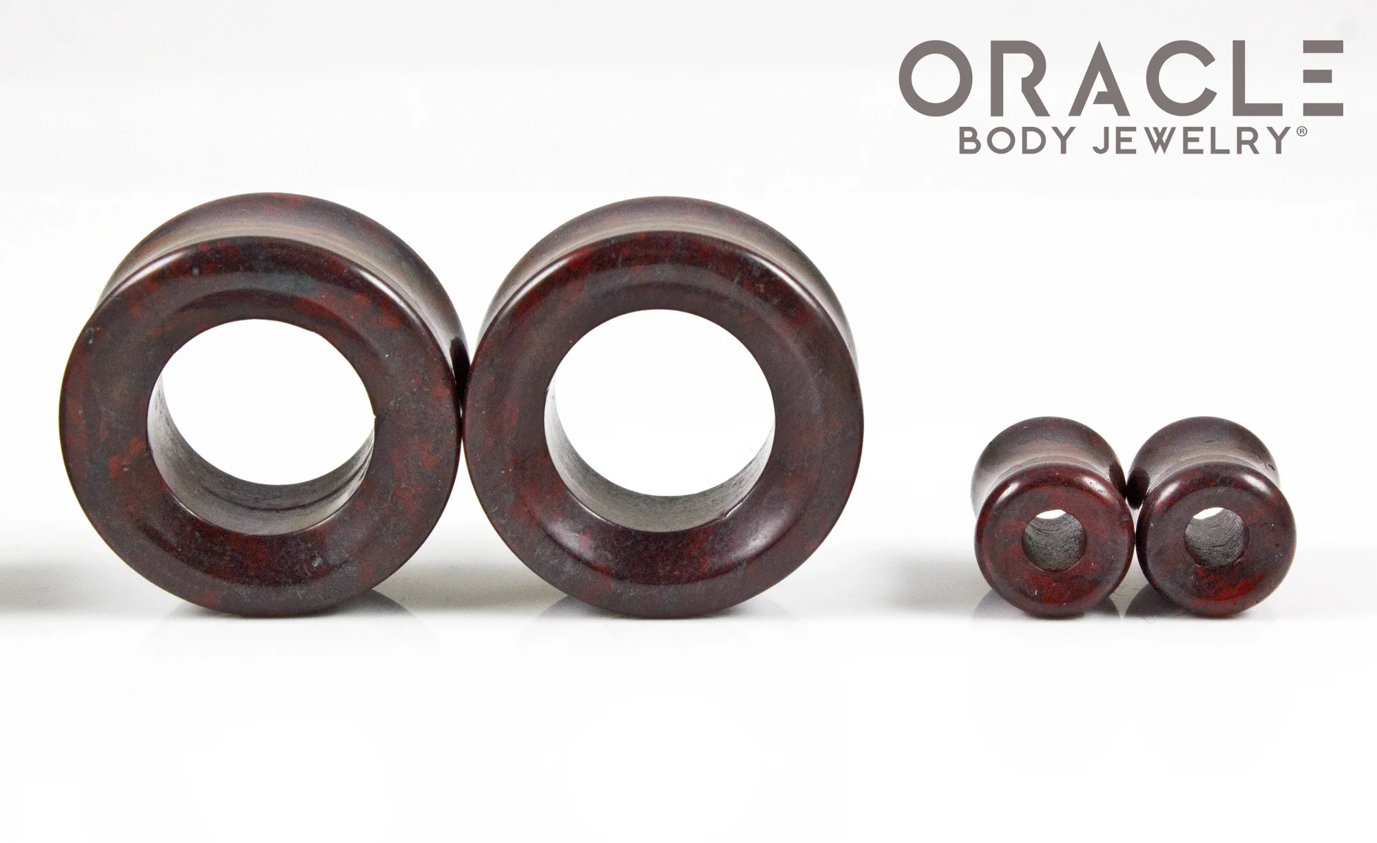 Red Brecciated Jasper Eyelets / Tunnels - Image 2