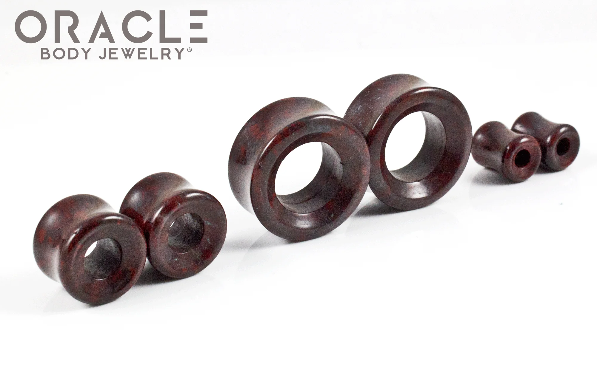 Red Brecciated Jasper Eyelets / Tunnels - Image 3