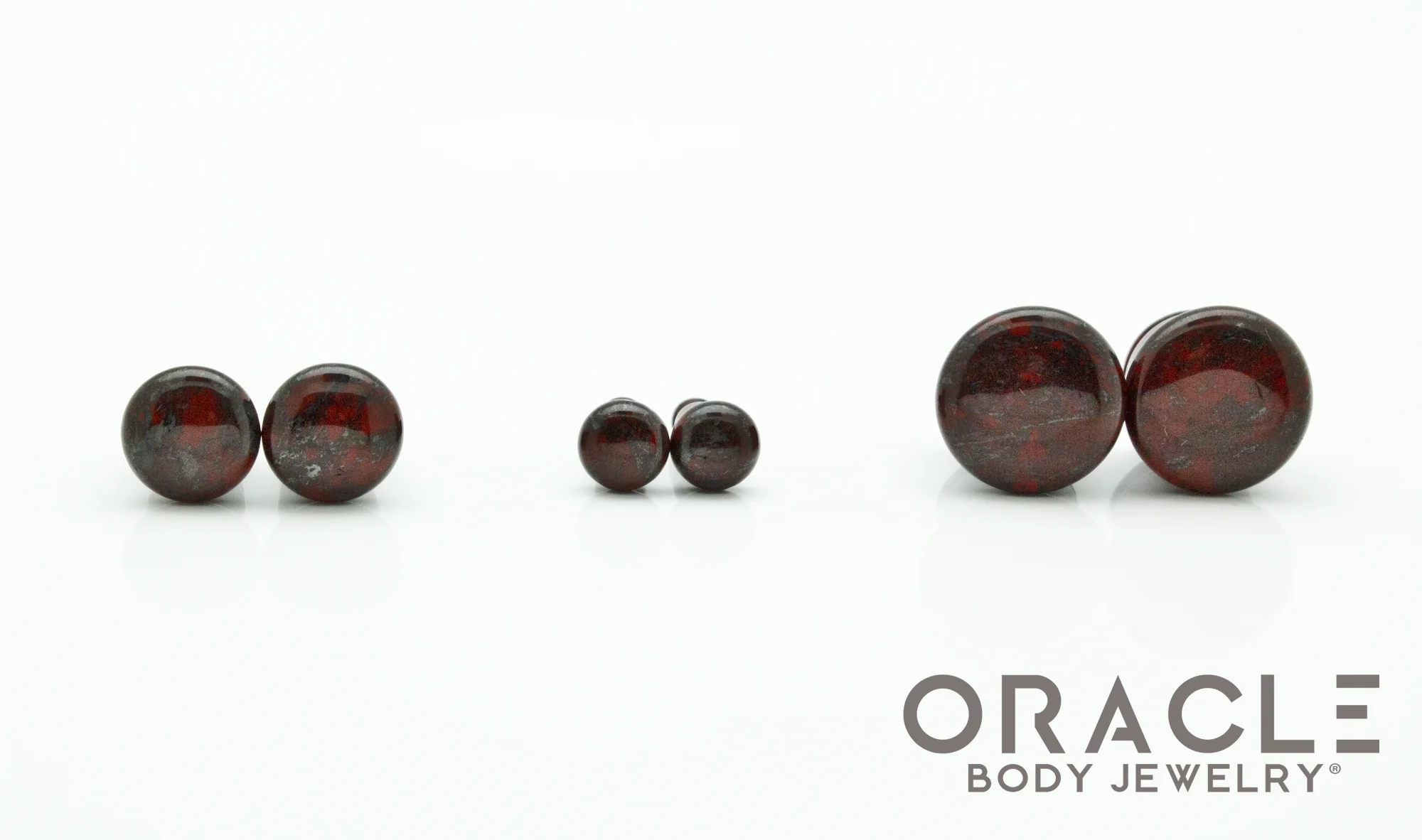 Red Brecciated Jasper Single Flare Plugs - Image 2
