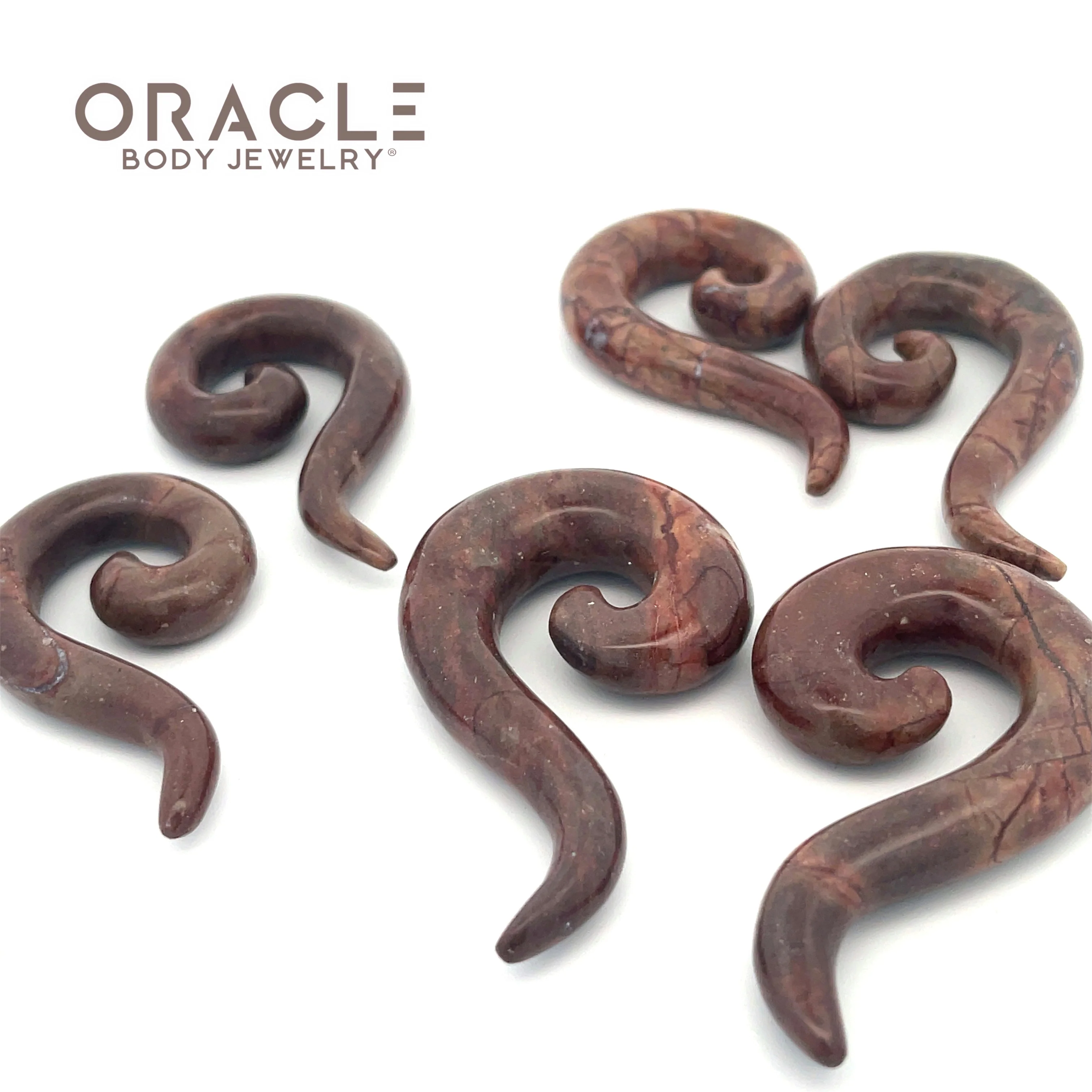 Red Brecciated Jasper Tail Spirals - Image 2
