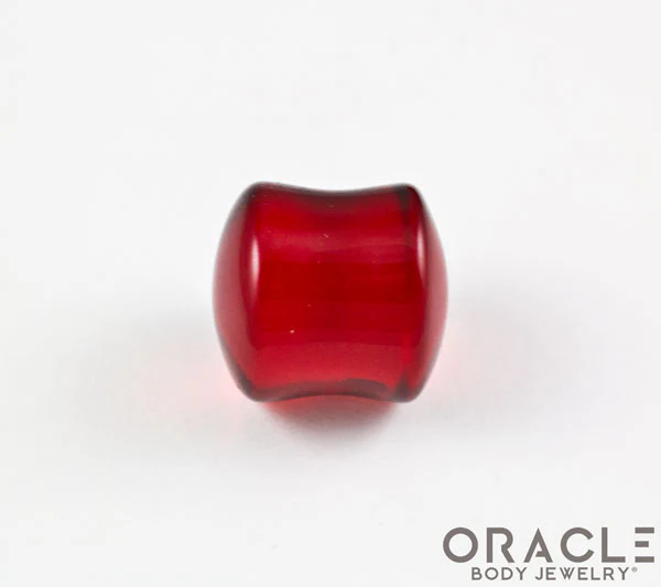 Red Quartz Glass Double Flare Plugs - Image 3