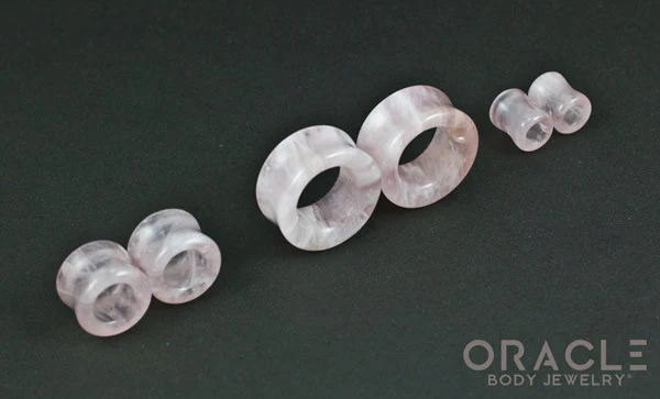 Rose Quartz Eyelets / Tunnels - Image 2