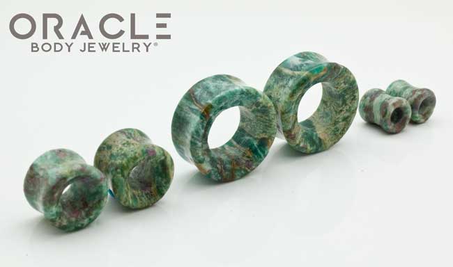 Ruby In Fuschite Eyelets / Tunnels - Image 2