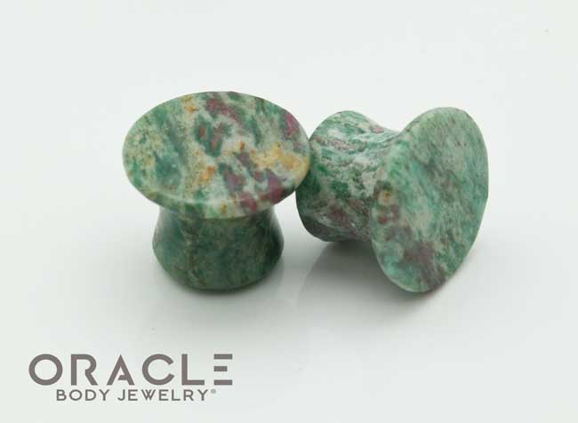 Ruby In Fuschite Mayan Style Flare Plugs - Image 3