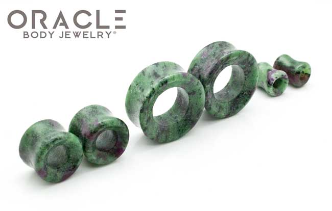 Ruby In Zoisite Eyelets / Tunnels - Image 2