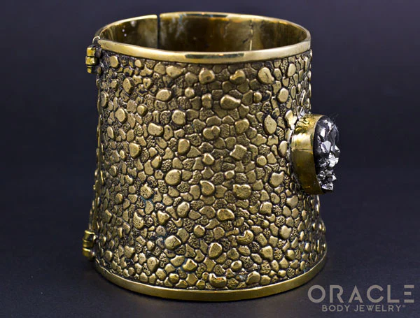 Ruler Cuff Bracelet with Pyrite - Image 3