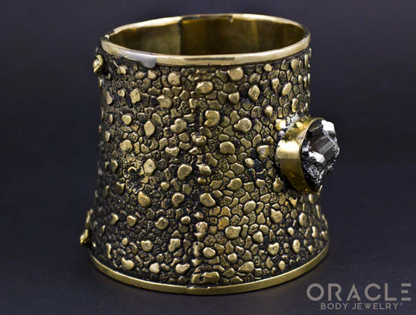 Ruler Cuff Bracelet with Pyrite - Image 3