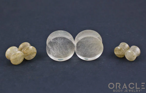 Rutilated Quartz Double Flare Plugs - Image 2