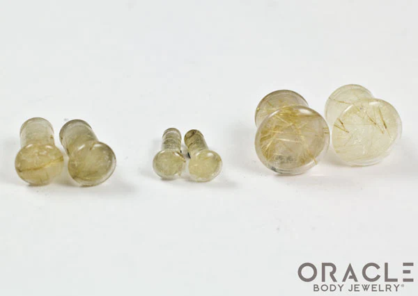 Rutilated Quartz Single Flare Plugs - Image 2
