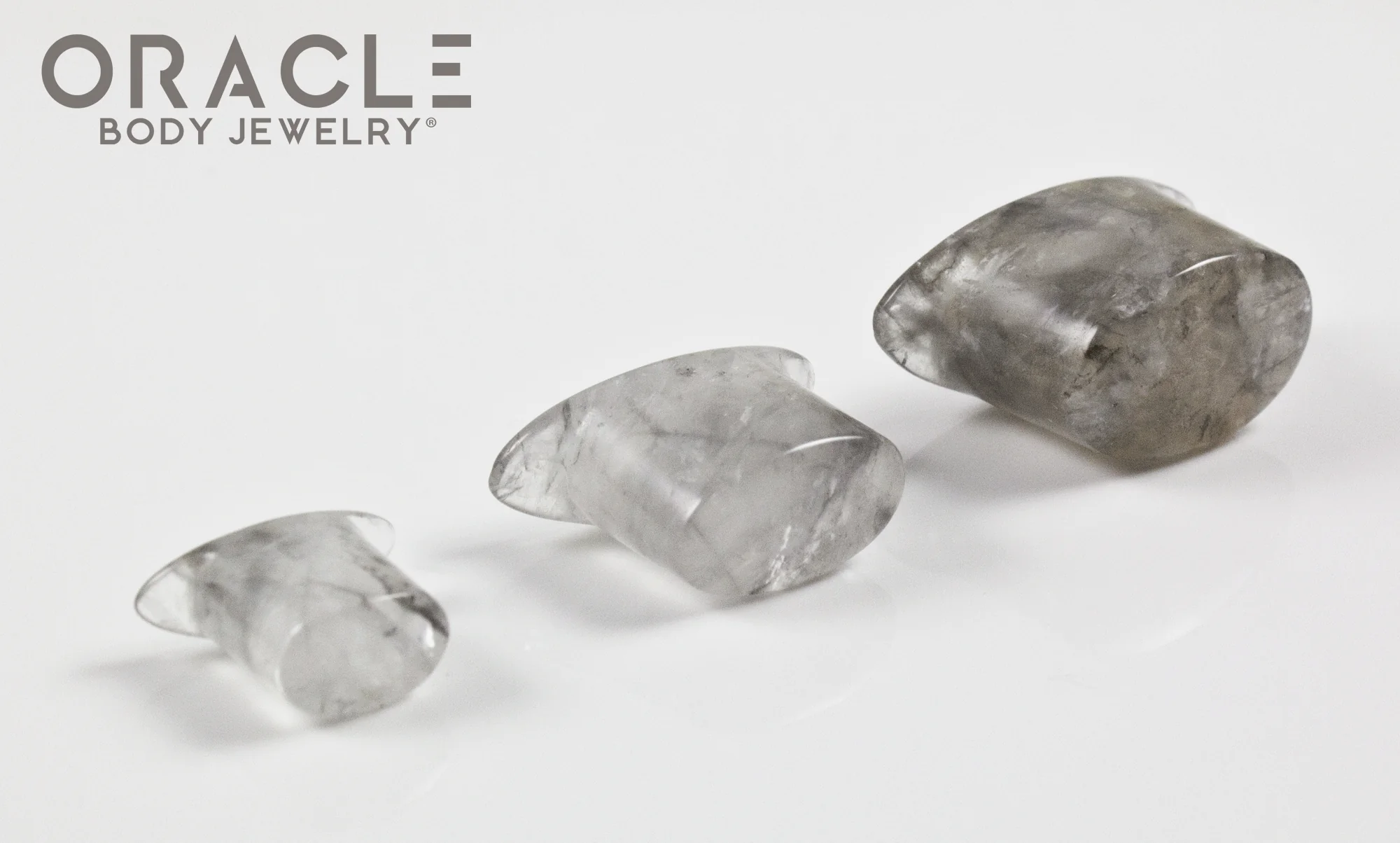 Cloudy Smoky Quartz Oval Labrets 2g Through 3/4" - Image 2