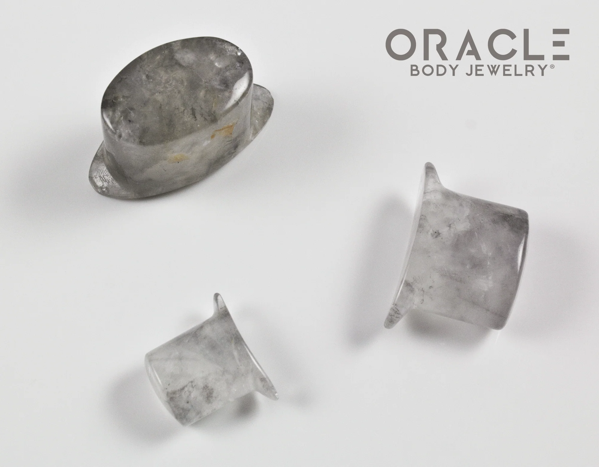 Cloudy Smoky Quartz Oval Labrets 2g Through 3/4" - Image 3