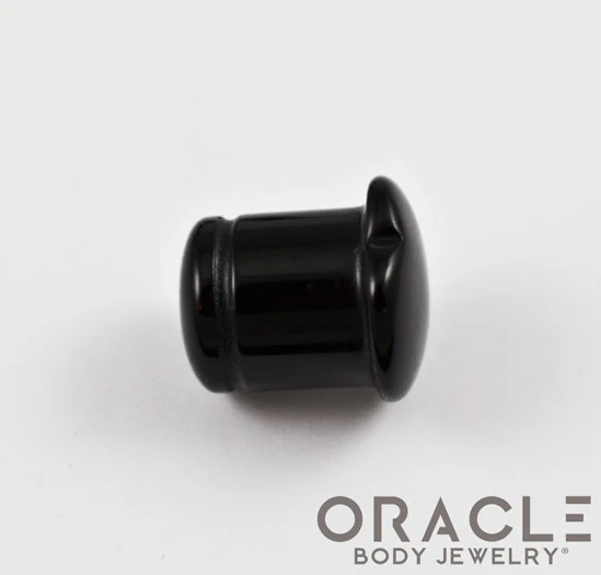 Single Flare Heart Front Black Onyx Plugs - Image 4