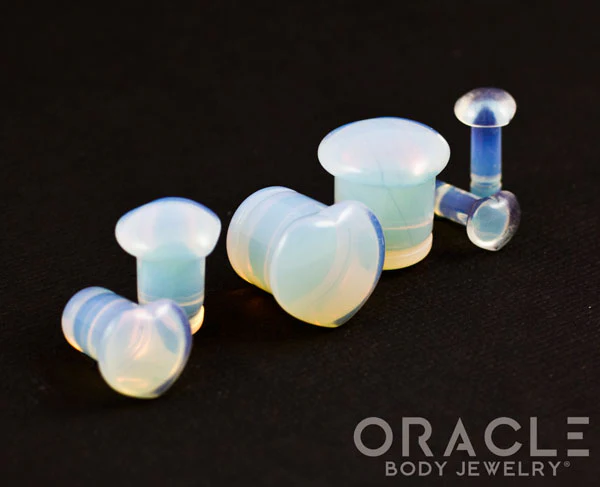 Single Flare Heart Front Opalite Plugs - Image 3