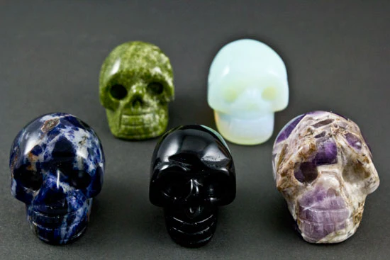 Small Carved Stone Skulls - Image 2