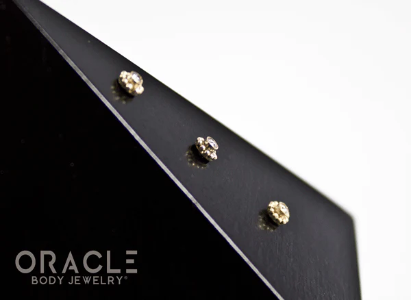 14k Small Diamond Threadless Gold End - Image 3
