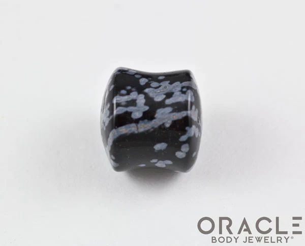 Snowflake Obsidian Double Flare Plugs - Image 3