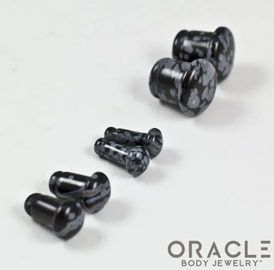 Snowflake Obsidian Single Flare Plugs - Image 2