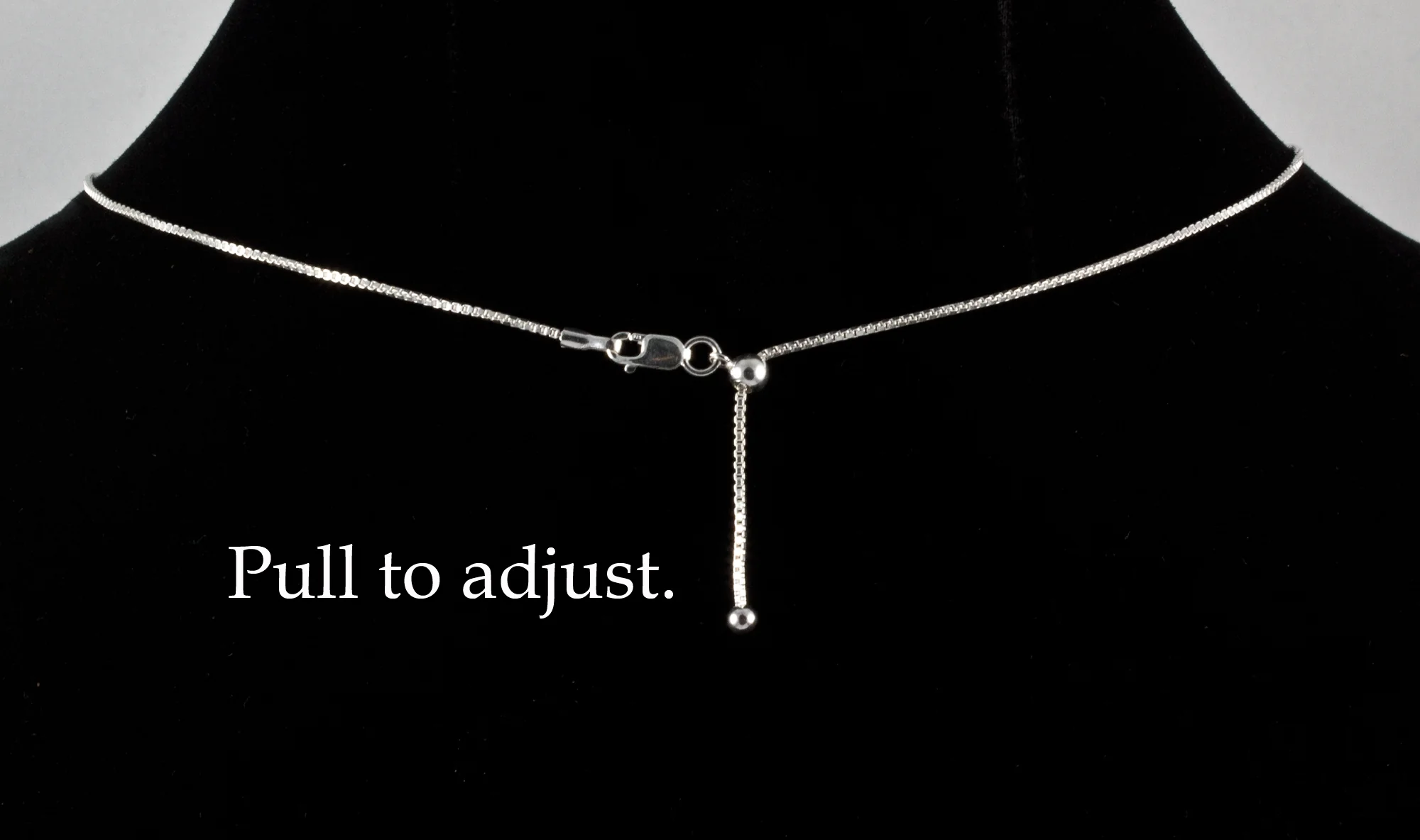 Sterling Silver Adjustable Box Chain - Image 3