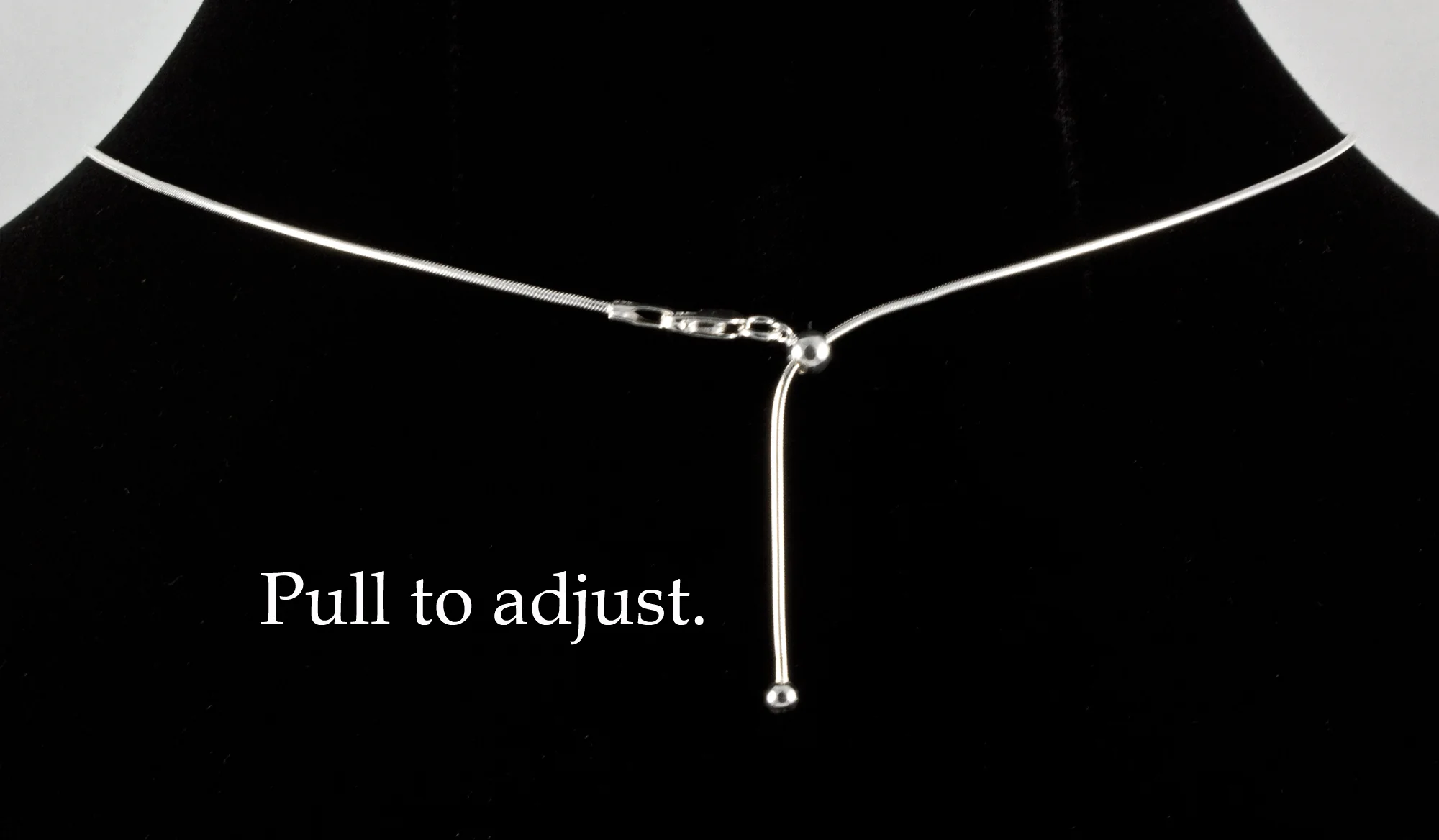 Sterling Silver Adjustable Snake Chain - Image 3