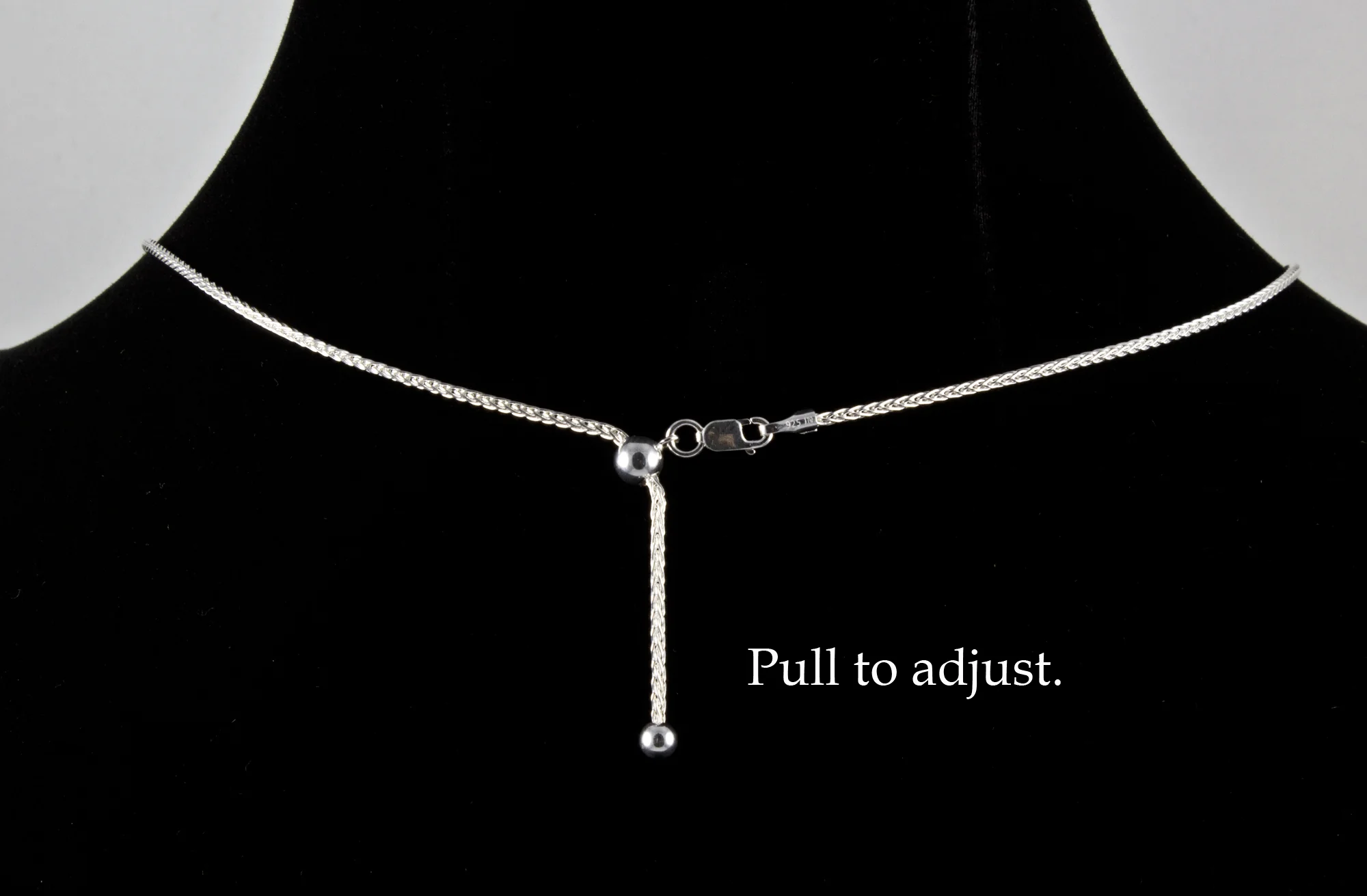 Sterling Silver Adjustable Wheat Chain - Image 3