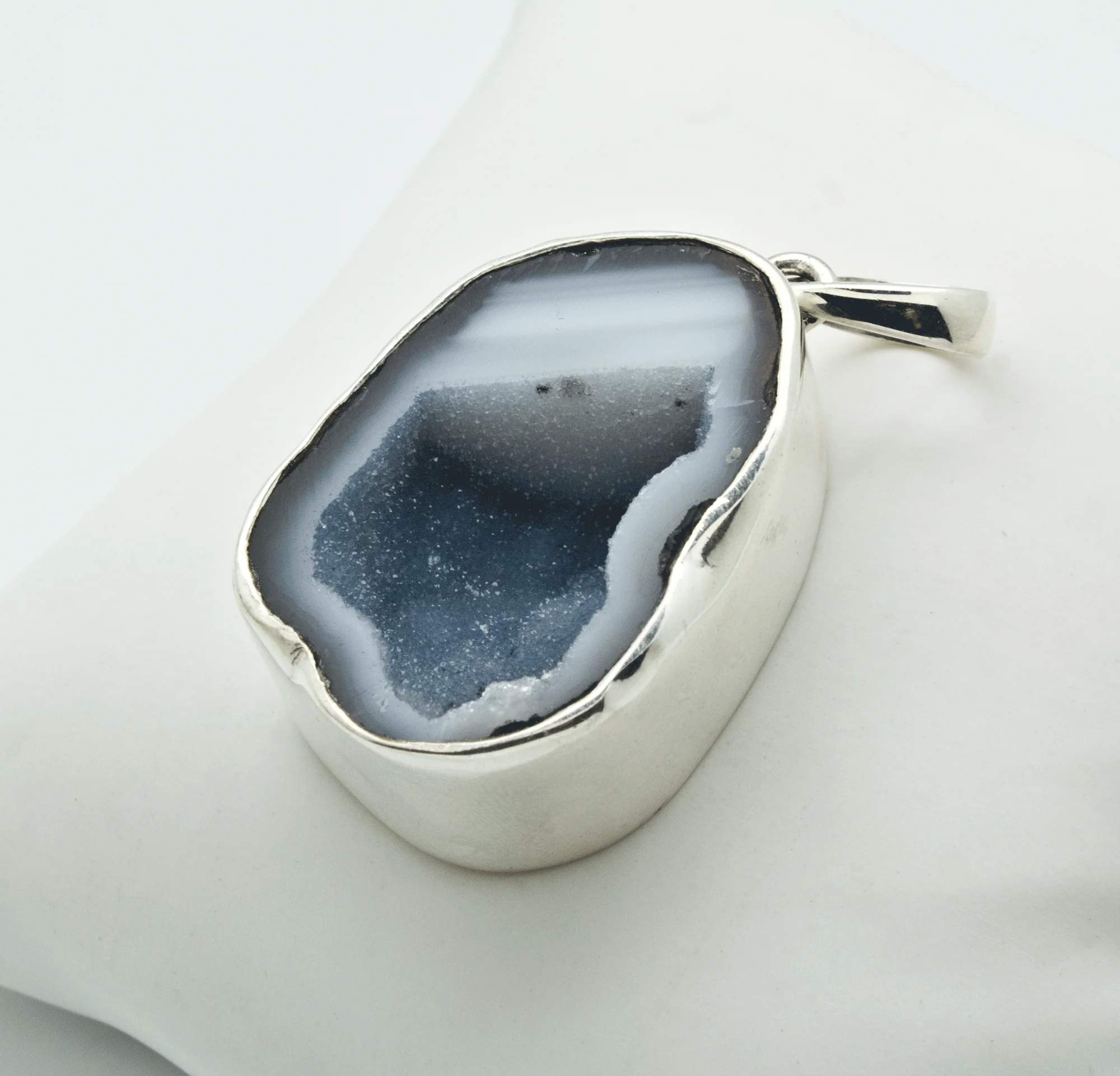 Sterling Silver Agate Druzy Geode Pendant - Image 2