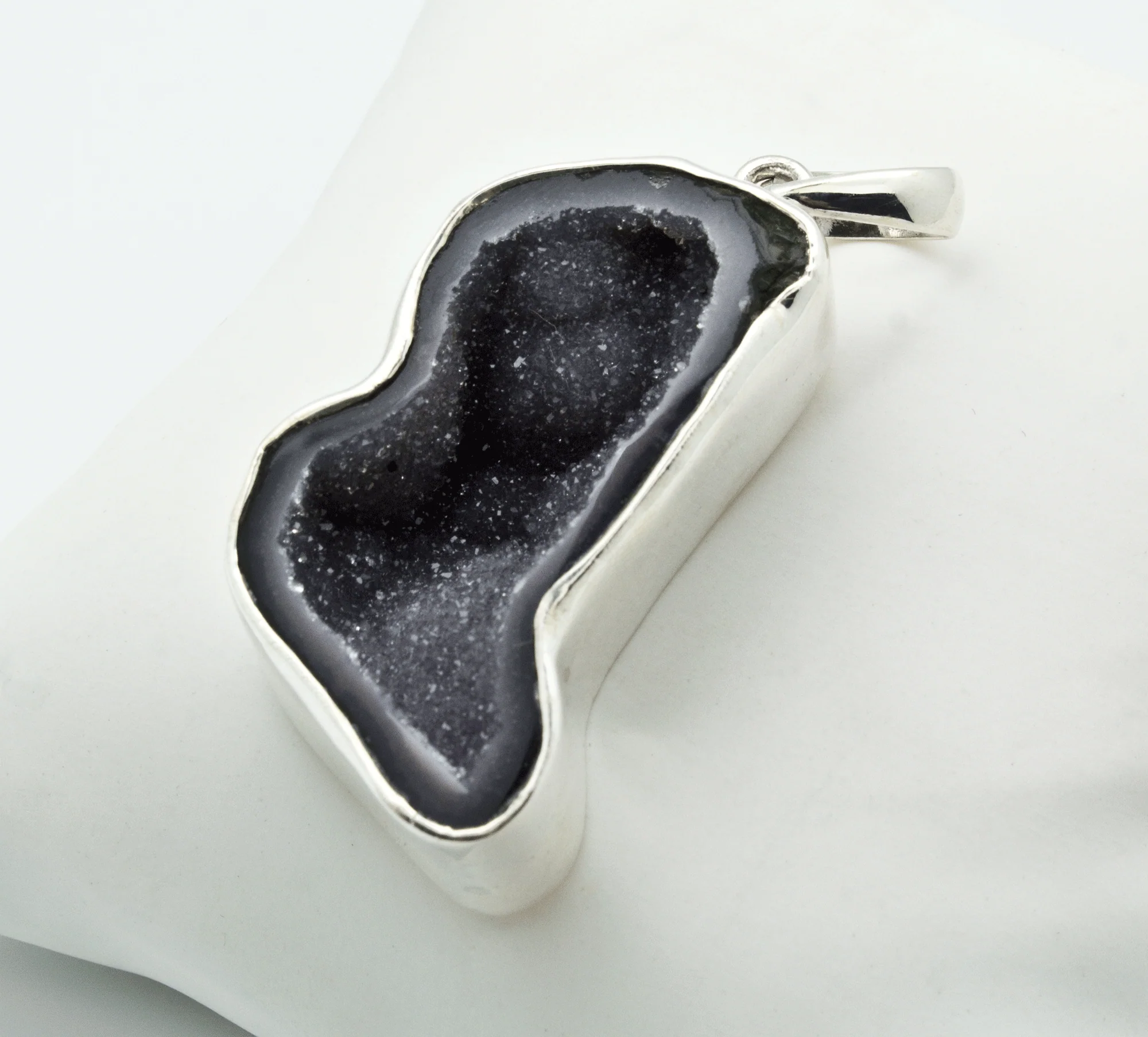 Sterling Silver Agate Druzy Geode Pendant - Image 2