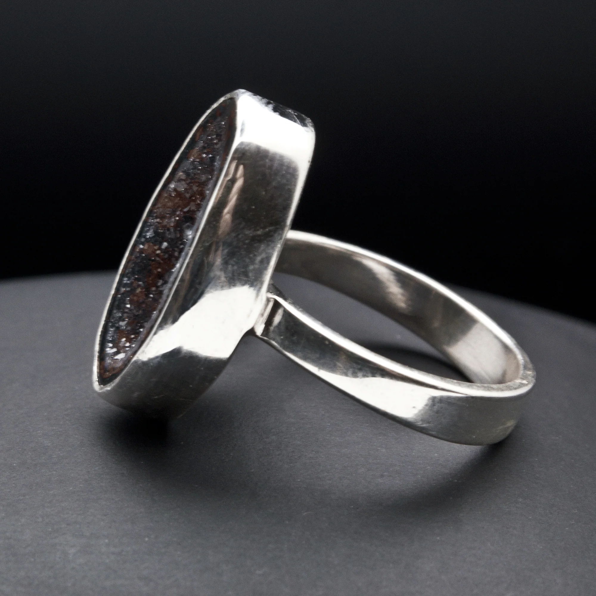 Sterling Silver Agate Geode Ring Size 6 - Image 3