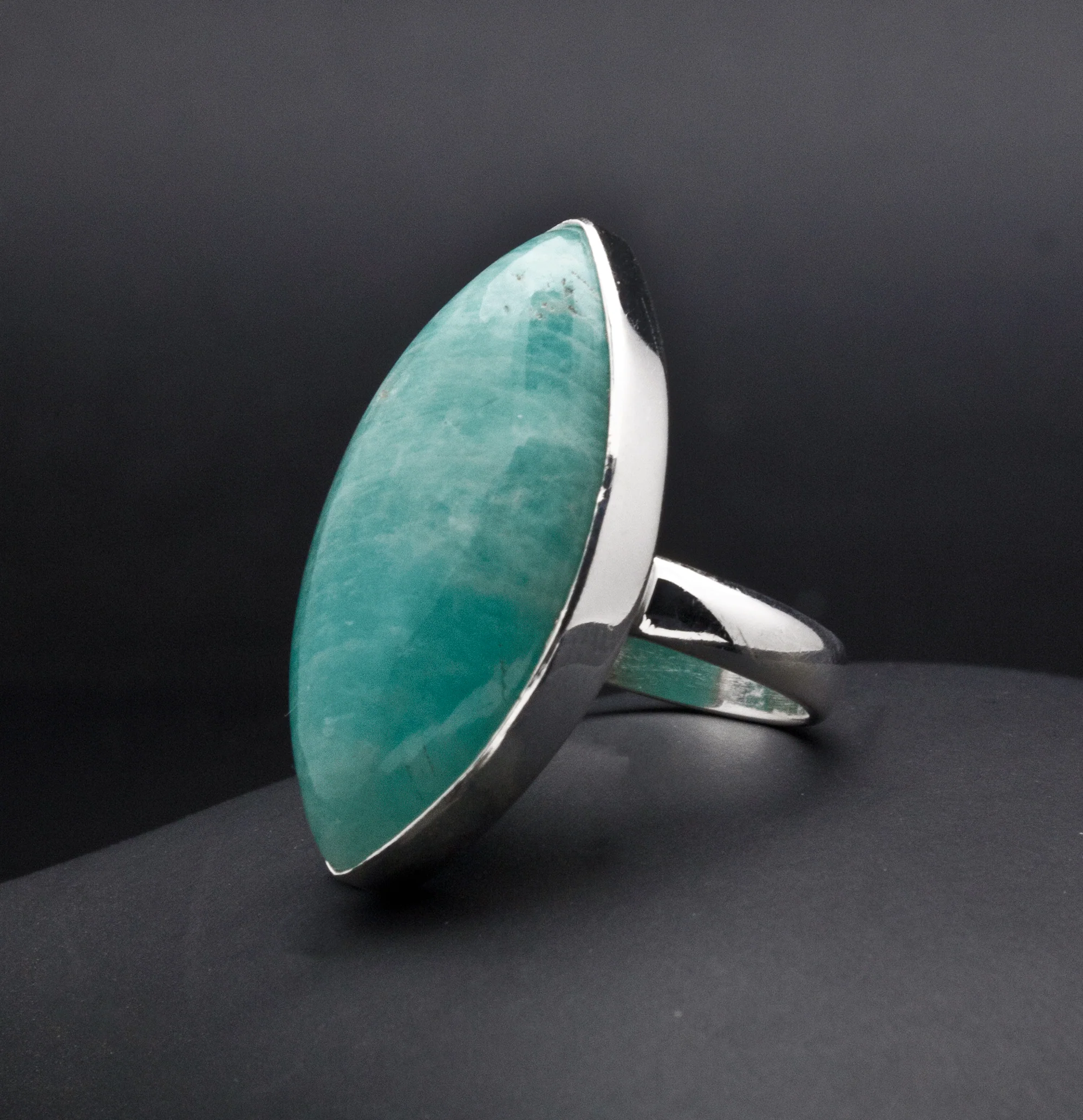Sterling Silver Amazonite Ring Size 7 - Image 2