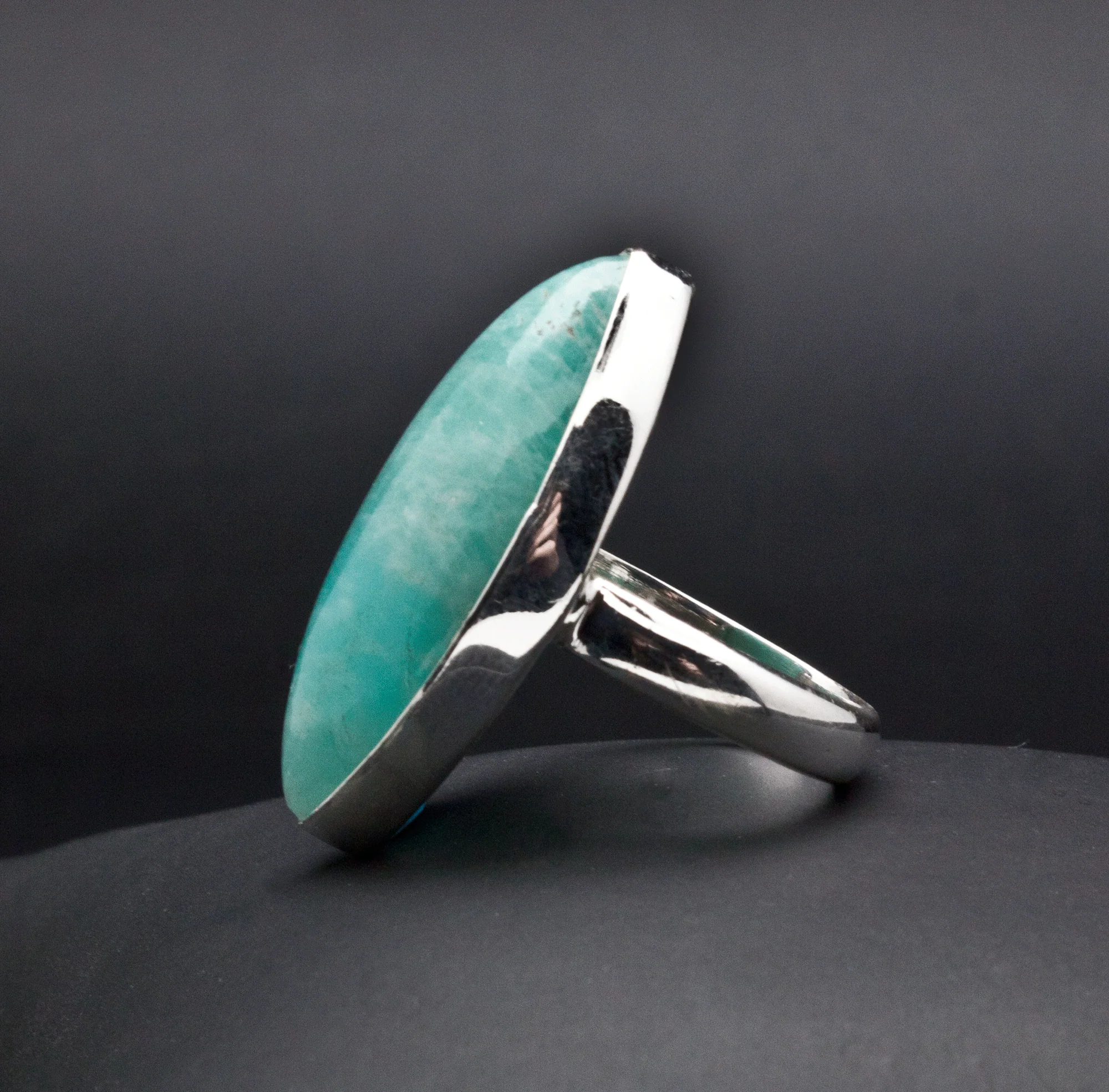 Sterling Silver Amazonite Ring Size 7 - Image 3
