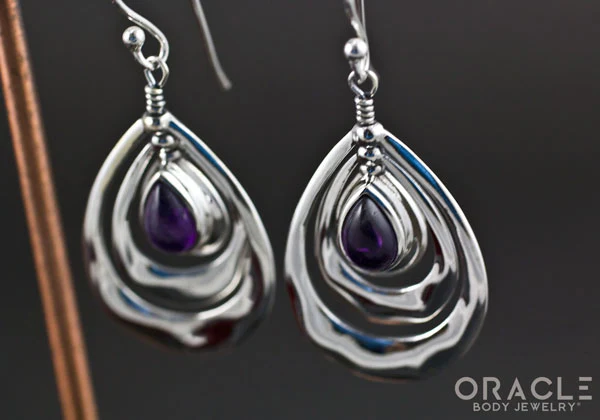 Sterling Silver Amethyst Earrings - Image 2