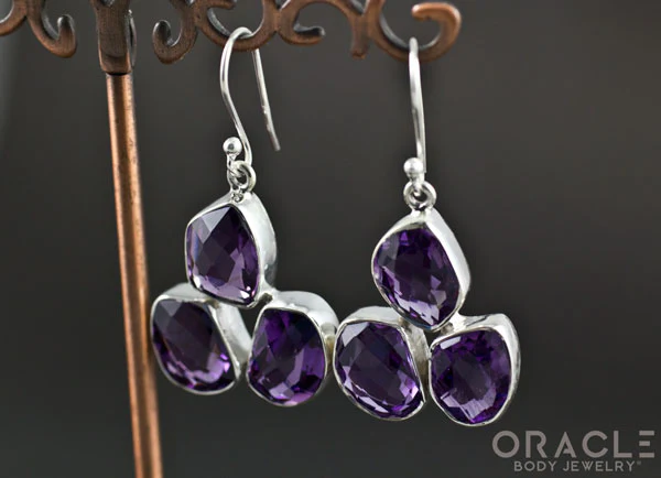 Sterling Silver Amethyst Earrings - Image 2