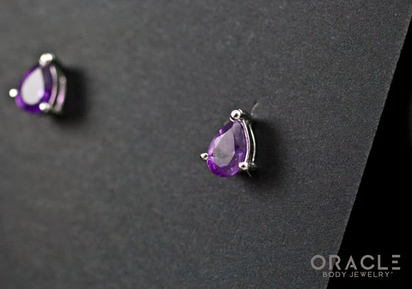 Sterling Silver Amethyst Earrings - Image 2