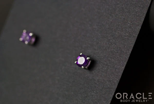 Sterling Silver Amethyst Earrings - Image 2