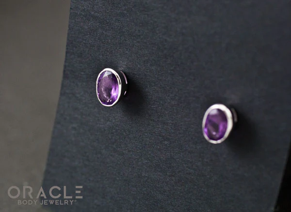 Sterling Silver Amethyst Earrings - Image 2