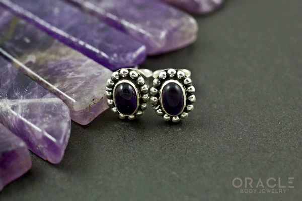 Sterling Silver Amethyst Earrings - Image 2
