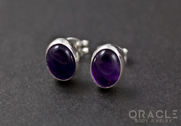 Sterling Silver Amethyst Earrings - Image 2