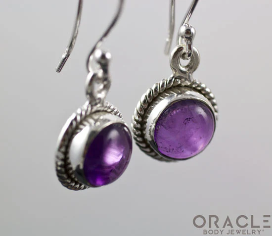 Sterling Silver Amethyst Earrings - Image 2