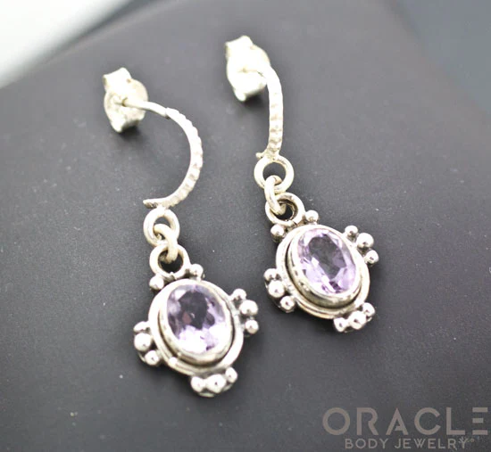 Sterling Silver Amethyst Earrings - Image 2