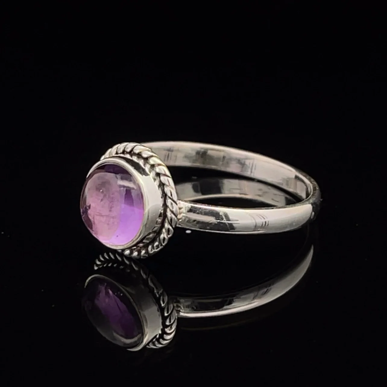 Sterling Silver Amethyst Ring Size 11 - Image 3