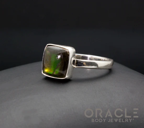 Sterling Silver Ammolite Ring Size 6 - Image 2