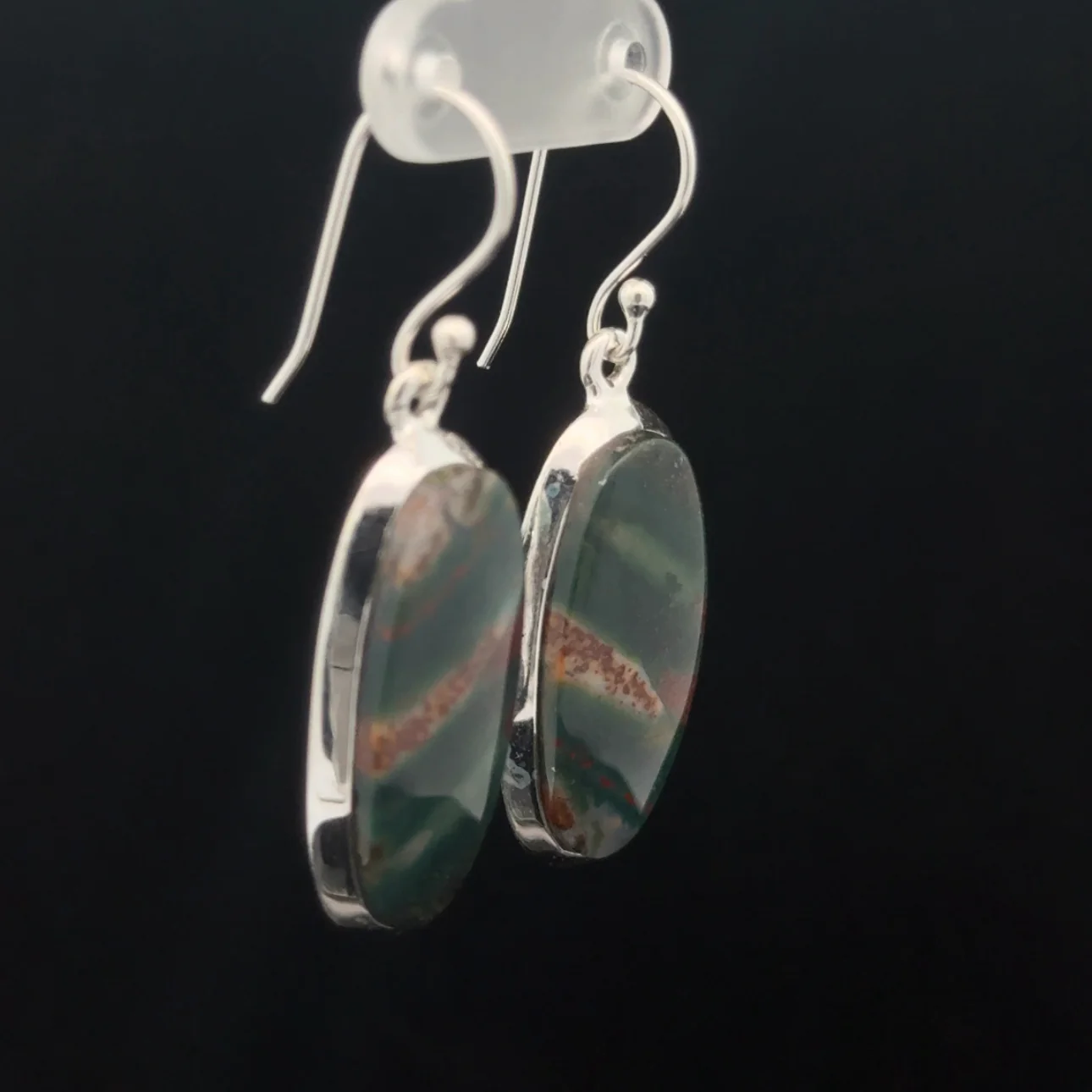 Sterling Silver Bloodstone Earrings - Image 2