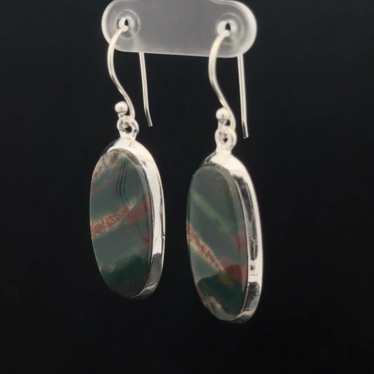 Sterling Silver Bloodstone Earrings - Image 3
