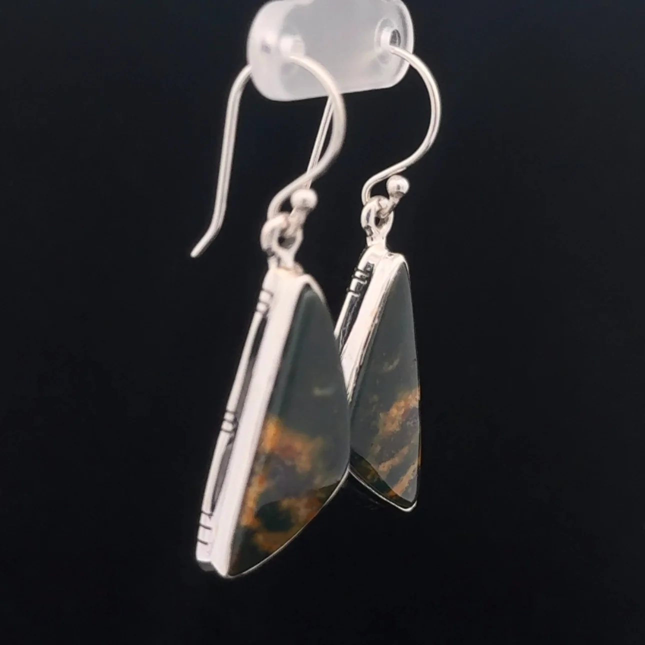 Sterling Silver Bloodstone Earrings - Image 2