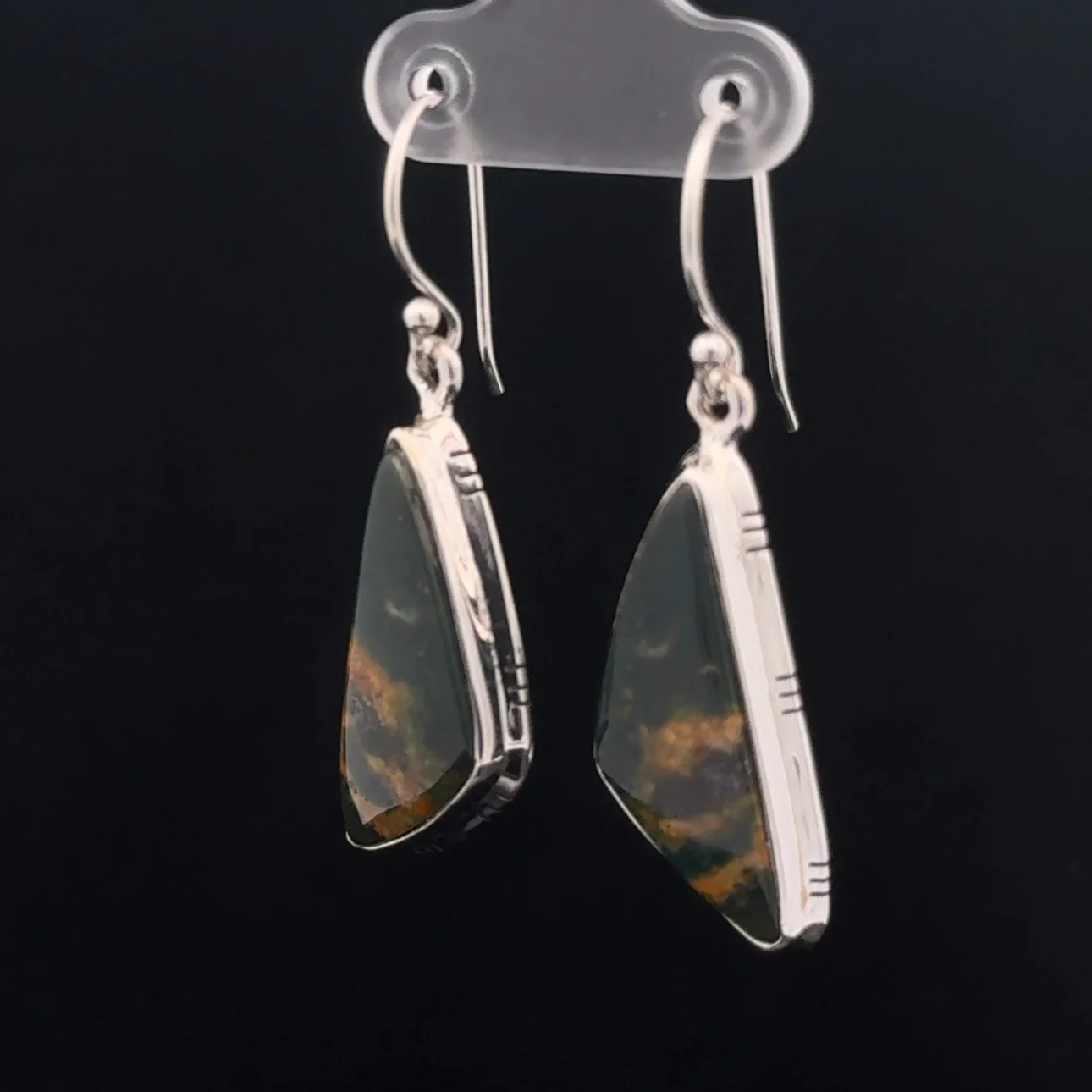 Sterling Silver Bloodstone Earrings - Image 3