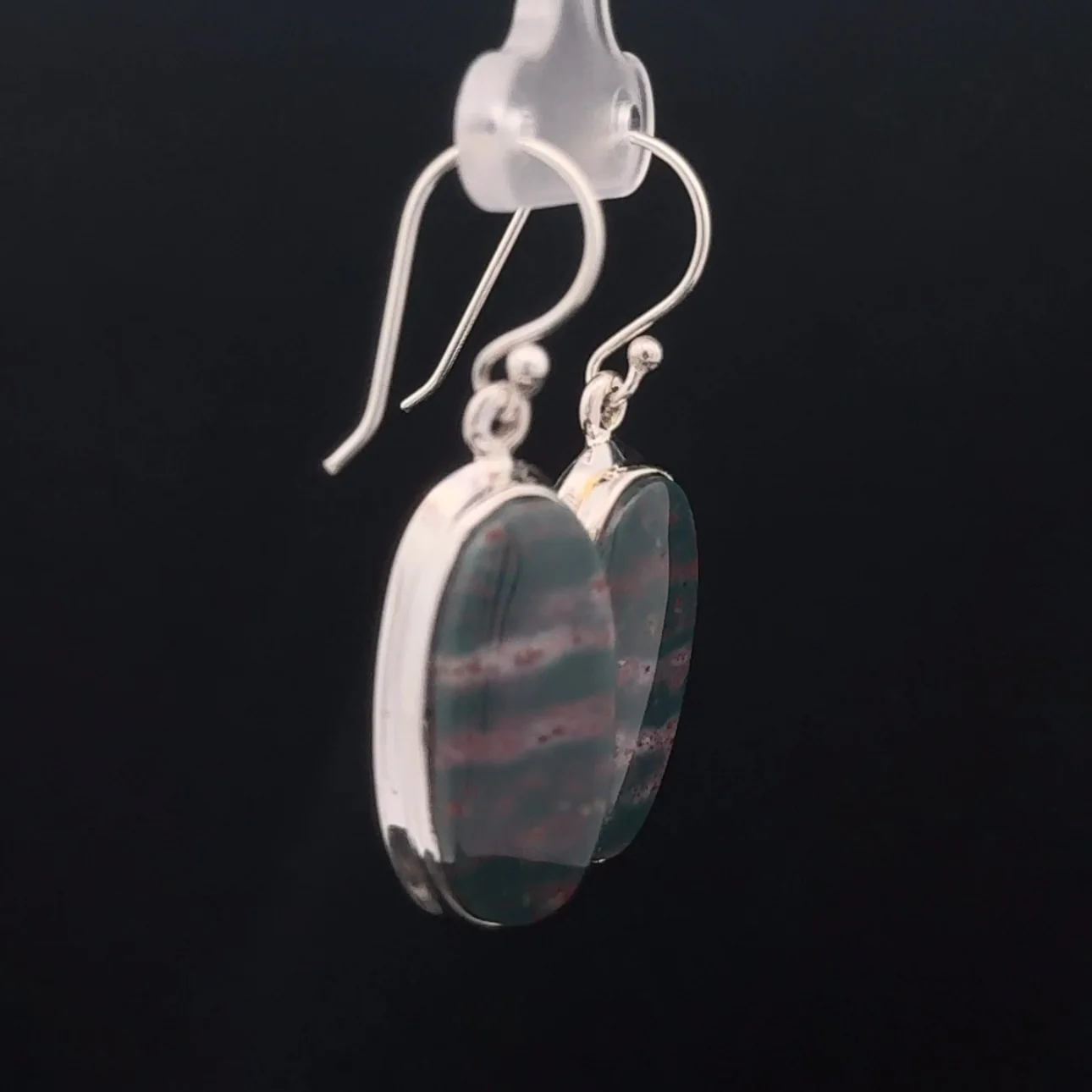 Sterling Silver Bloodstone Earrings - Image 2
