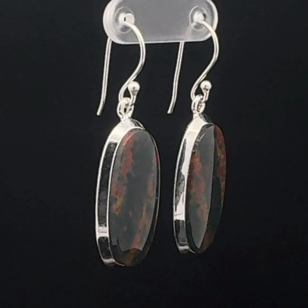 Sterling Silver Bloodstone Earrings - Image 2