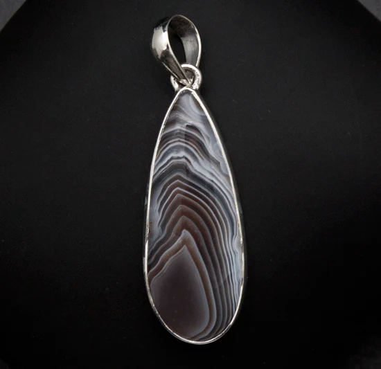 Sterling Silver Botswana Agate Pendant - Image 2